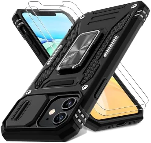 DEERLAMN Case for iPhone 11 with Slide Camera Cover+Screen Protector(2 Packs),Rotated Ring Kickstand Military Review: Tested and Rated