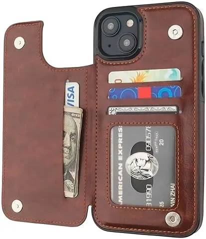 ONETOP for iPhone 15 Plus Wallet Case with Credit Card Holder,Brown | Kickstand,ID/Cash Holder,Case Review: Tested and Rated