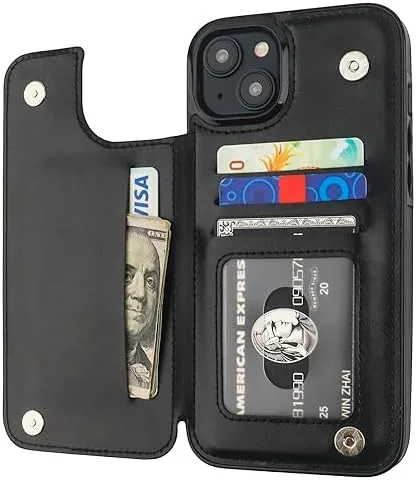 ONETOP for iPhone 15 Plus Wallet Case with Credit Card Holder,Black | Kickstand,ID/Cash Holder,Case Review: Tested and Rated