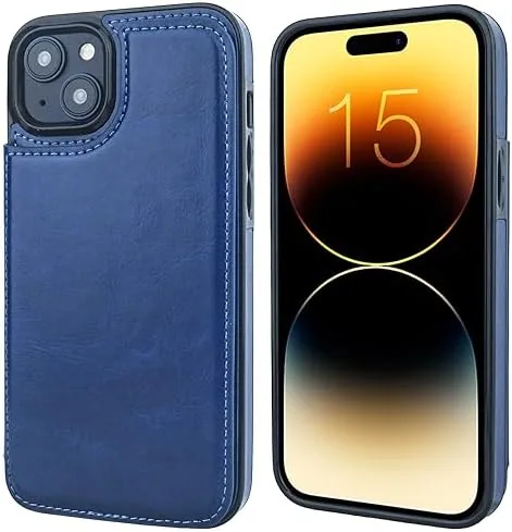 Close look at the ONETOP for iPhone 15 Plus Wallet Case with Credit Card build quality
