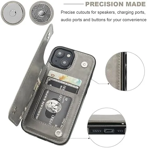 Testing the ONETOP for iPhone 15 Wallet Case with Credit Card Holder,Gray over two weeks