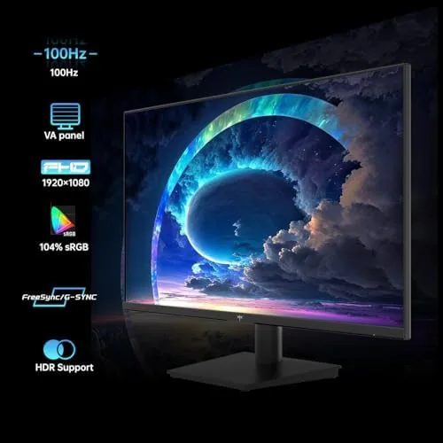 Close up of the KTC monitor ports and tilt stand