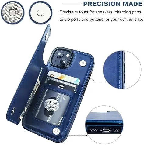 Testing the ONETOP for iPhone 15 Wallet Case with Credit Card Holder,Blue over two weeks