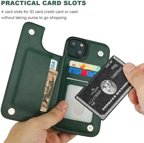 The ONETOP for iPhone 15 Plus Wallet Case with Credit Card in real use