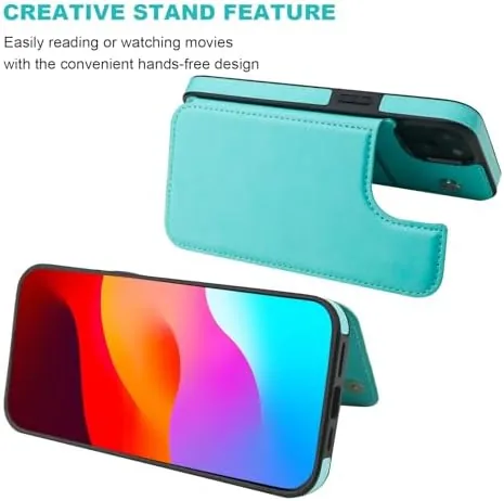 Another view of the ONETOP for iPhone 15 Plus Wallet Case with Credit Card