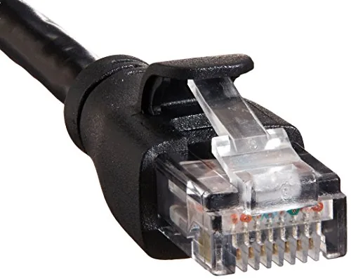 Close look at the Amazon Basics RJ45 Cat-6 Ethernet Patch Cable, 1Gpbs Data Transfer build quality