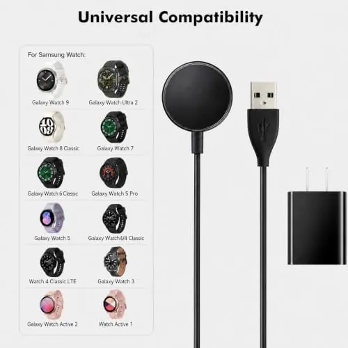 Close look at the Watch Charger Compatible for Samsung Galaxy Watch 9/8/8 Classic, 7/6/Ultra build quality