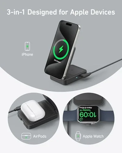 Anker MagGo 3-in-1 unboxing with the station, USB-C cable, and adapter
