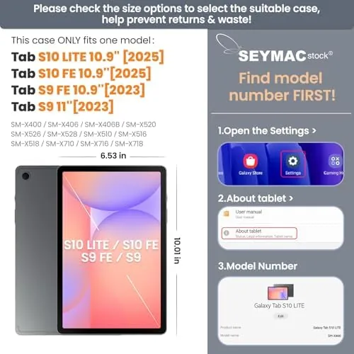 Close look at the SEYMAC stock Case for Samsung Galaxy Tab S10 Lite / build quality