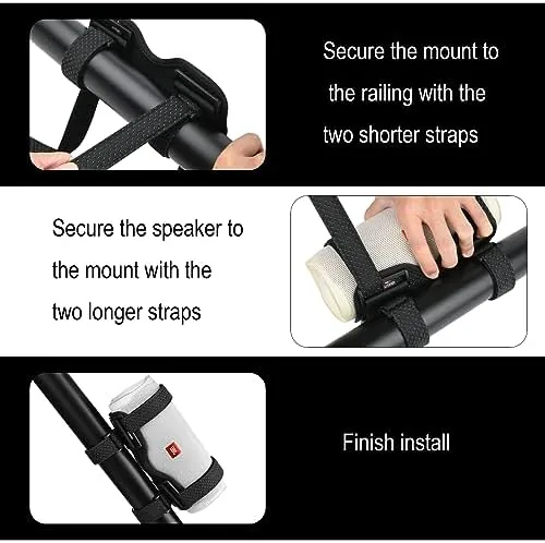 The speaker mount packed flat with a JBL speaker for transport