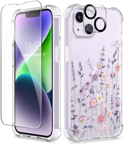 GVIEWIN for iPhone 14 Case Floral, Screen Protector & Camera Lens Protector | Non Review: Tested and Rated