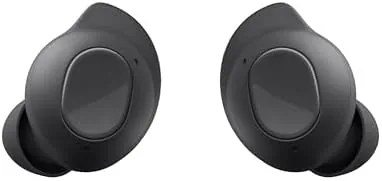 Samsung Galaxy Buds FE earbuds in graphite in their charging case
