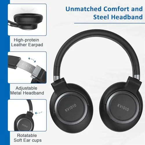The KVIDIO Active Noise Cancelling Headphones, 70 Hours Playtime Bluetooth Headphones compared in context