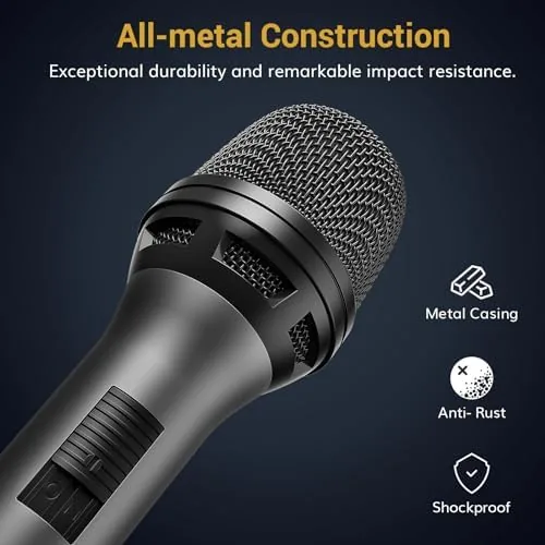 Detail shot of the TONOR Professional Vocal Microphone for Singing, Dynamic Wired Karaoke Mic features