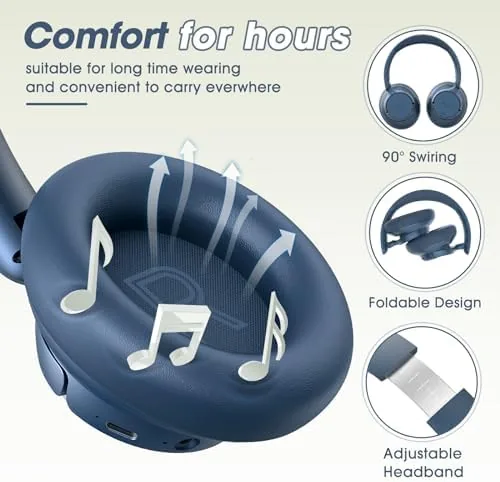 Close look at the BERIBES Hybrid Active Noise Cancelling Headphones Wireless Over Ear 70Hours build quality