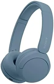Sony WH-CH520 on-ear headphones in blue on a desk