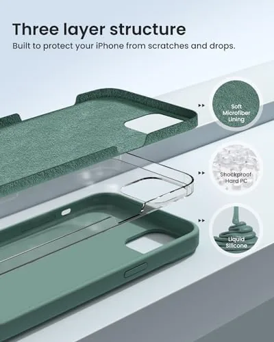 Close look at the for iPhone 15 Case Liquid Silicone Slim Shockproof Protective Cover build quality