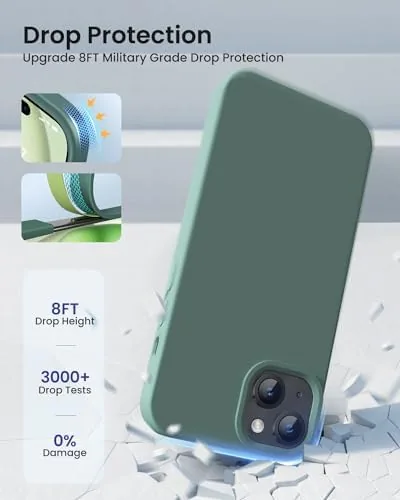 The for iPhone 15 Case Liquid Silicone Slim Shockproof Protective Cover in real use