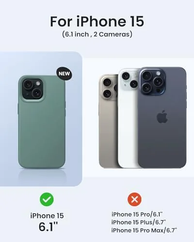 The for iPhone 15 Case Liquid Silicone Slim Shockproof Protective Cover compared in context