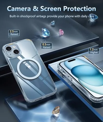 The phone in the case in a pocket with the screen protector applied showing a clean display