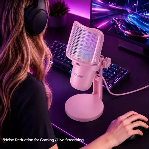 The RGB USB Microphone, Pink Gaming Mic for PC, PS5, Laptop compared in context