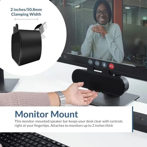Close look at the Cyber Acoustics CA-2890PRO USB and Bluetooth Speaker Bar, Clip-On Monitor build quality
