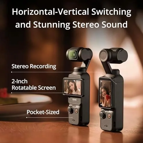 A street walking shot frame from the Osmo Pocket 3 showing smooth gimbal stabilization