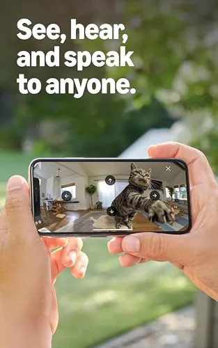 The app view showing the camera panned to a wide angle across the office