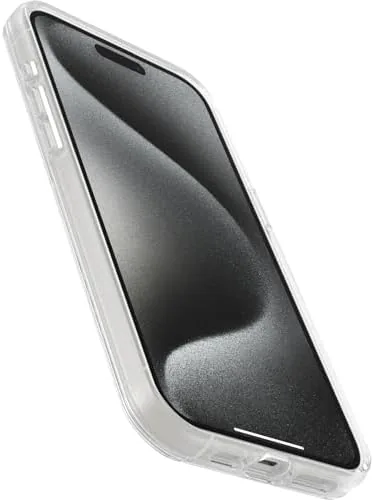 The clear case on a MagSafe charger showing the alignment ring through the transparent back