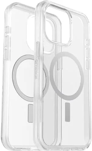 The OtterBox clear case beside a budget clear case and an ultra thin clear case