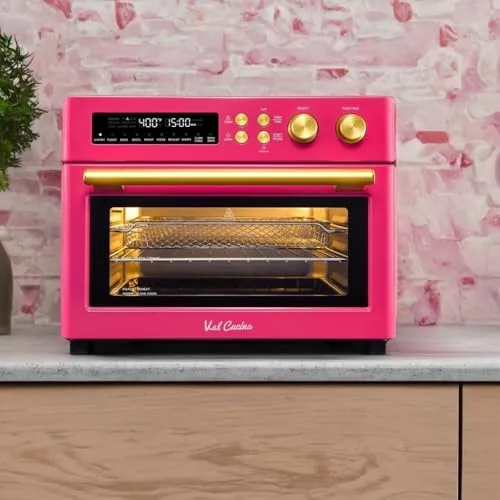 Another view of the VAL CUCINA 26.3 QT Limited Edition Happy Pink Infrared Heating
