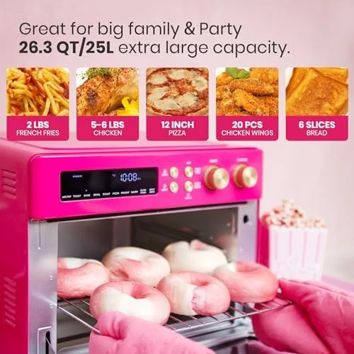 The VAL CUCINA 26.3 QT Limited Edition Happy Pink Infrared Heating compared in context