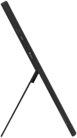 The single USB-C cable connecting the laptop to the portable monitor