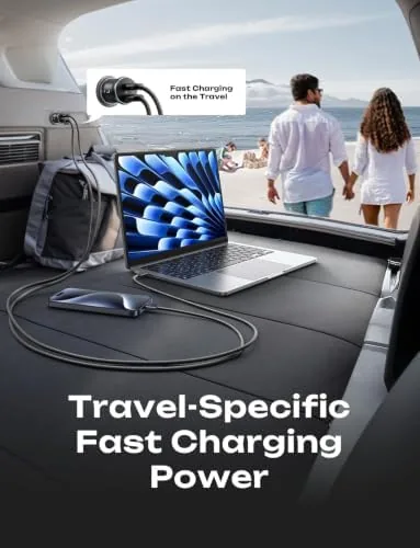 Another view of the LISEN 90W USB C Car Charger USB C Fast Charge