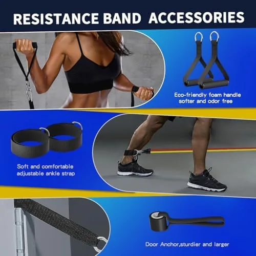 The WHATAFIT Resistance Bands, 5 Level Exercise Bands with Handles for in real use