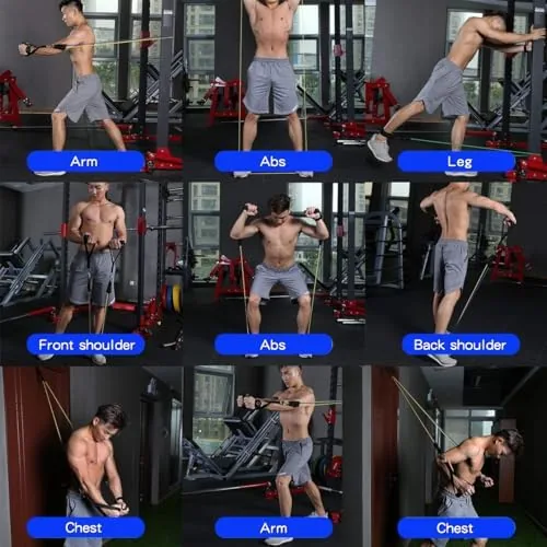 The WHATAFIT Resistance Bands, 5 Level Exercise Bands with Handles for compared in context