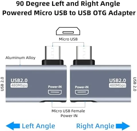 Close look at the AreMe 4 Pack 90 Degree OTG Cable Adapter for Fire build quality