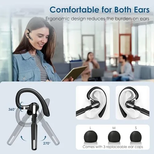 Close look at the ICOMTOFIT Bluetooth Headset, Wireless Bluetooth Earpiece V5.0 Hands-Free Earphones with build quality