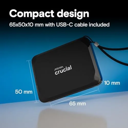 The Crucial X9 2TB Portable SSD, Up to 1050MB/s, USB 3.2 compared in context