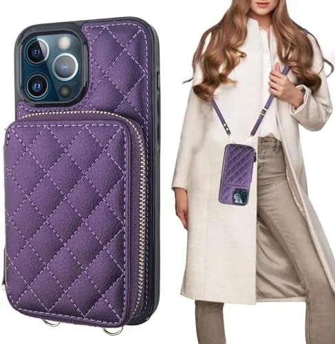 Bocasal Crossbody Wallet Case Card Holder for iPhone 13 Pro Max Dark Purple | Review: Tested and Rated