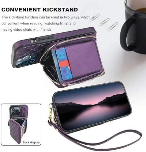 Another view of the Bocasal Crossbody Wallet Case Card Holder for iPhone 13 Pro