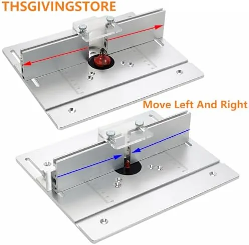 The Router Table Insert Plate, 9.4x7.9x0.2 Inch Aluminum Alloy Woodworking Router in real use