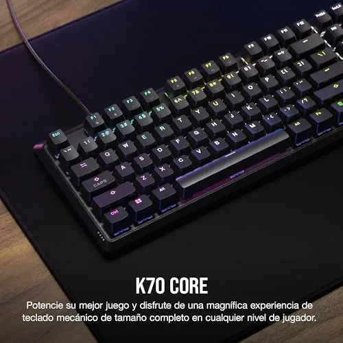 CORSAIR K70 CORE media dial and mute button close up