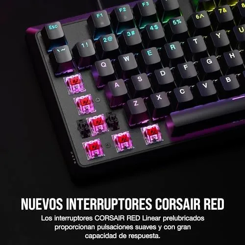 CORSAIR K70 CORE switches and keycaps close up