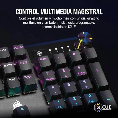 CORSAIR K70 CORE palmrest attached to the keyboard