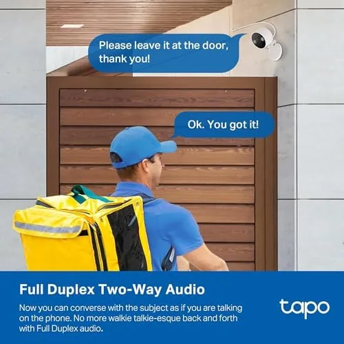 Tapo C120 app interface showing event timeline