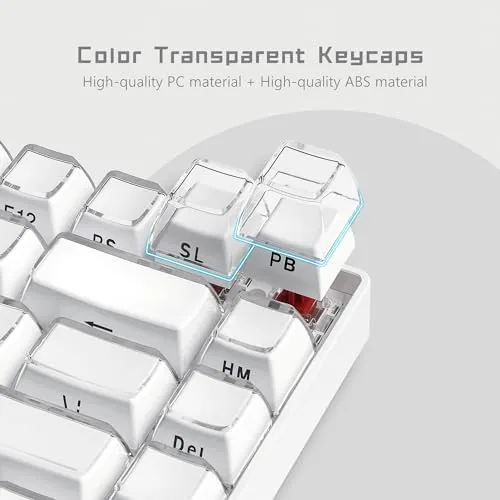 Close look at the Womier Keycaps - Lusterfly Jelly Keycaps White 60 65 75 build quality