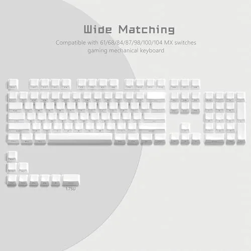 Another view of the Womier Keycaps - Lusterfly Jelly Keycaps White 60 65 75