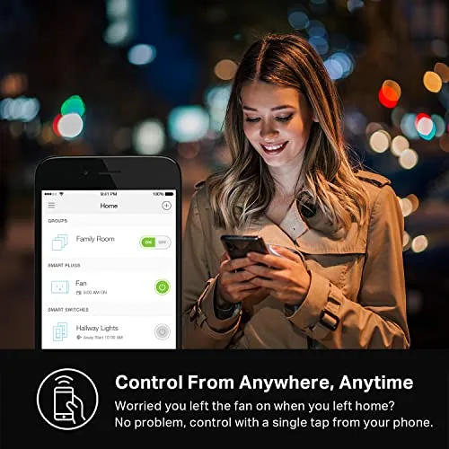The smart plug controlling a coffee maker on a morning schedule