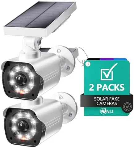 WALI Solar Powered Fake Camera with Motion Sensor Floodlight, 2 Pack, White | Dummy Review: Tested and Rated